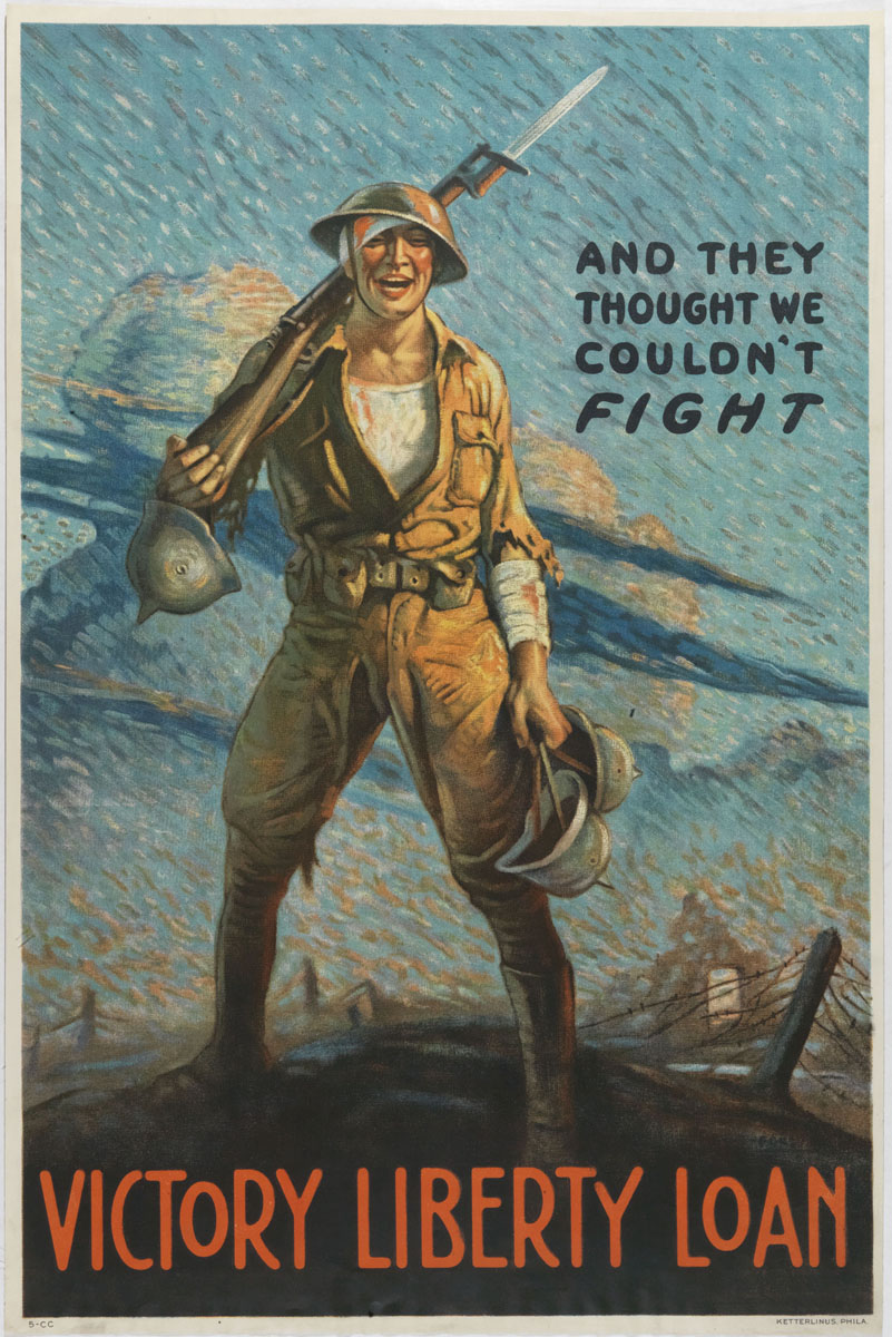 Vic Forsythe. And They Thought We Couldn’t Fight (Philadelphia, [1919]). Color lithograph. Gift of Mrs. Freeman.