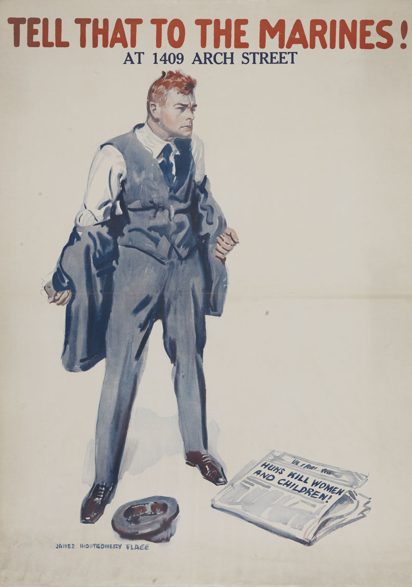 James Montgomery Flagg. Tell That to the Marines (United States, ca. 1918). Color lithograph.
