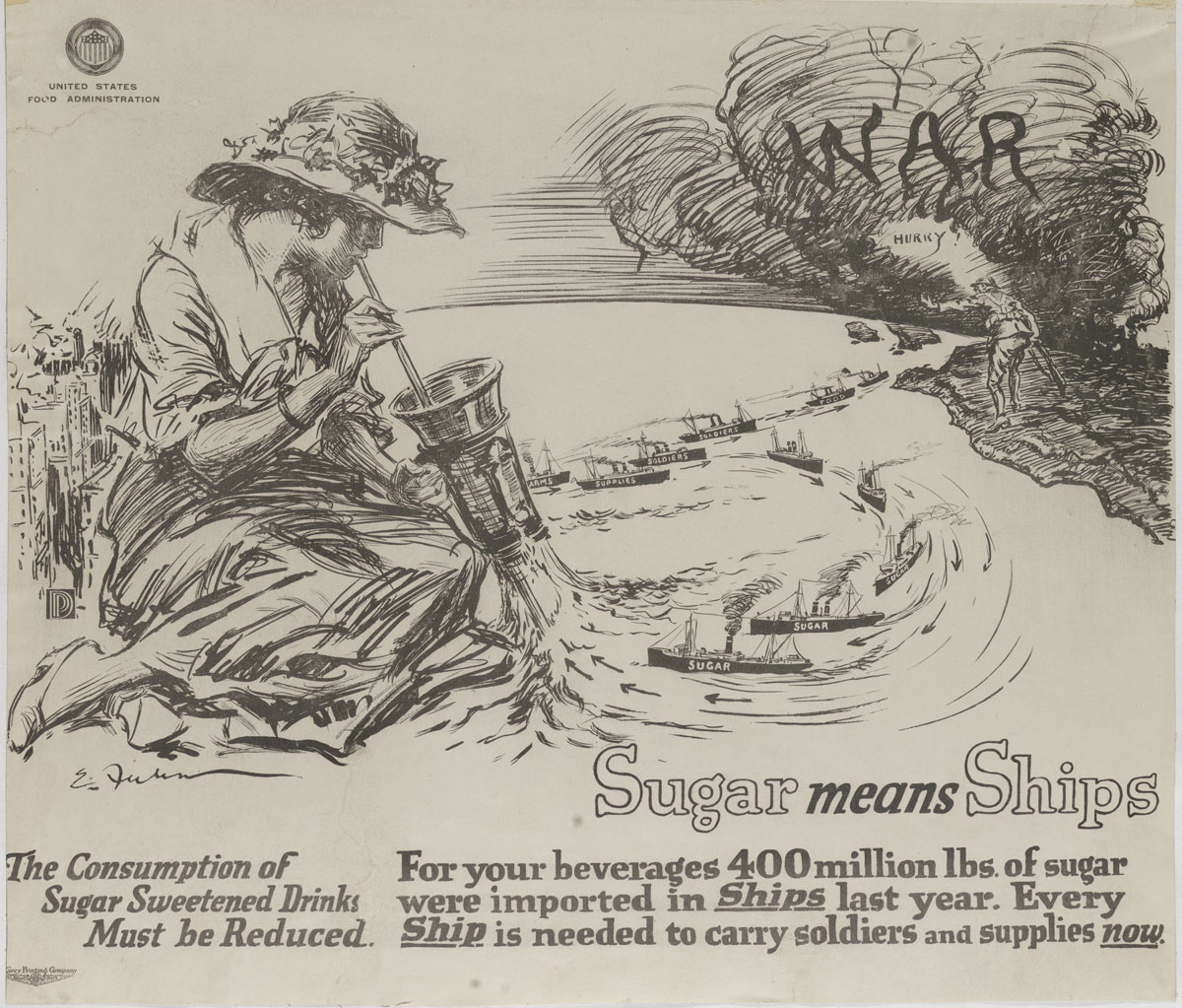 Ernest Fuhr, Sugar Means Ships (New York, 1917). Lithograph.
