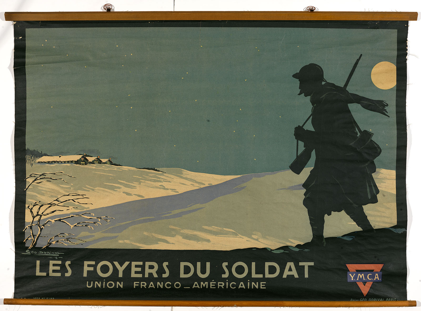 Géo. Dorival, Les Foyers du Soldat- Union Franco-Américaine. Y.M.C.A. (Paris, 1918). Color lithograph. Gift of Mrs. Franklin S. Edmonds.